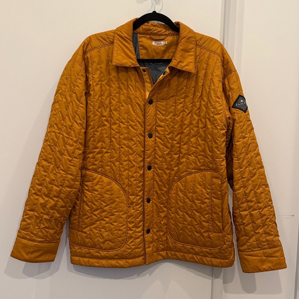Faherty Orange Quilted Atmosphere Brooke Amber Puffer Jacket